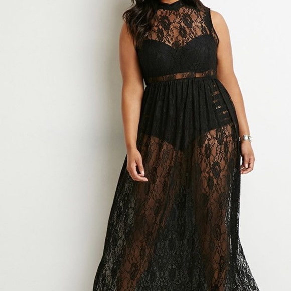 black lace maxi dress